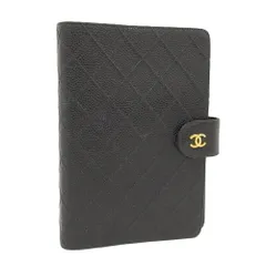 CHANEL 手帳カバー ビコローレ キャビアスキン レザー ブラック