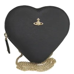Vivienne Westwood チェーン ショルダーバッグ ハート レザー PVC ブラック 5801000