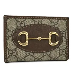 GUCCI ホースビット 1955 二つ折り財布 レザー PVC ベージュ ブラウン 726846