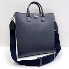 GUCCI グッチ オフィディア ミディアム トート GGスプリーム レザー ネイビー アンティークシルバー金具 792118