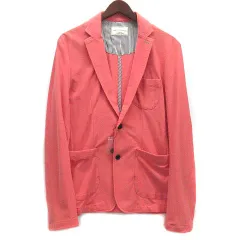 ナノユニバース nano universe コットン ツイル アンコン ジャケット 2B コーラル 42