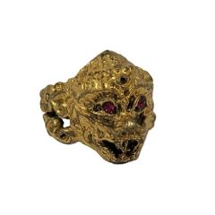Alexander McQueen スカルリング 14号 ゴールド - メルカリ