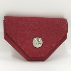 美品 HERMES エルメス ビーポップ エブリンボタン コインケース レッド 