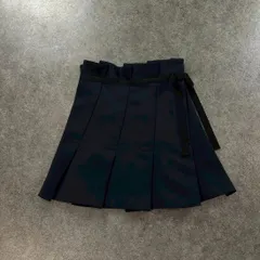 新品 未使用 Sandro サンドロ ミニスカート プリーツスカート ウエストリボン ウール混 ストレッチ 濃紺 タグ付き 3のサムネイル