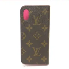LOUIS VUITTON iPhone X フォリオ スマートフォンケース モノグラムキャンバス ローズ M63444 BC4118 (イニシャルM.D)
