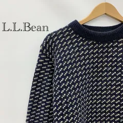 70s～80s L.L.Bean エルエルビーン バーズアイ ニットセーター Lサイズ ネイビー ヴィンテージ ノルウェー製 レディース ファッション _247021