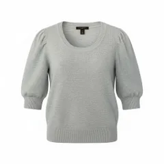 Ec30 《美品》 LOUIS VUITTON ルイヴィトン 5分袖 カシミヤニットセーター Cashmere Knit Sweater サイズS グレー イタリア製t18rのサムネイル