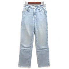 ザラ ZARA ハイライズ ストレート デニムパンツ ジーンズ ライトブルー 34 6164/176/406