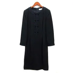 リファンネ RIFANNE 東京ソワール セレモニー ワンピース 膝丈 長袖 レース ダークネイビー 9