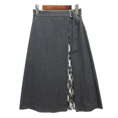 クミキョク 組曲 KUMIKYOKU レイヤード プリーツ ラップ スカート ミディ丈 グレー 2 日本製 