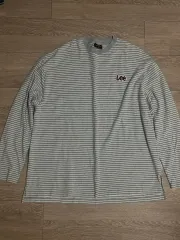 リー Lee ストライプ オーバーサイズ ロング スリーブ Tシャツ グレー XL