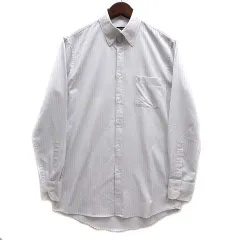 ブラックレーベルクレストブリッジ BLACK LABEL CRESTBRIDGE シャドーストライプ ボタンダウン ドレスシャツ 長袖 ブルー系 青 M