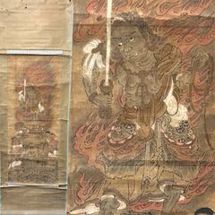 関羽像図】横山華山 744 掛け軸 肉筆 三国志 - メルカリ