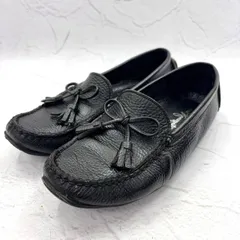 【人気】銀座かねまつ/GINZA KANEMATSU タッセルローファー 23 本革/レザー ブラック/黒 レディース 靴