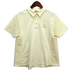 ミラショーン mila schon SPORTS レース 切替 Aライン ストレッチ ポロシャツ 半袖 ワンポイント ゴルフウエア イエロー 黄 40 34875-208のサムネイル