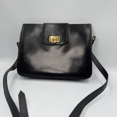 【ヴィンテージ】BALLY バリー 2way ショルダーバッグ クラッチバッグ 黒革 ゴールド金具