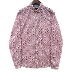 ザラマン ZARA MAN 小花柄 ボタンダウン シャツ 長袖 スリムフィット ピンク M 7545/392