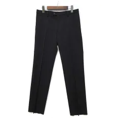 コムサメン COMME CA MEN ポリエステル ストレッチ スラックス パンツ ブラック 黒 48 07-04FO08のサムネイル