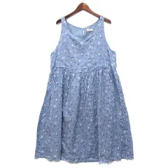 サマンサモスモス SM2 浜辺柄 ノースリーブ ワンピース マキシ ブルー F CRS-1102483