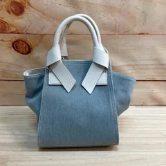 natural beauty basic ナチュラルビューティーベーシック リボンハンドルトートバッグ レアカラー　デニム×ホワイトのサムネイル