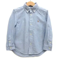 ラルフローレン RALPH LAUREN オックスフォード ボタンダウン シャツ 長袖 ブルー 3/3T 約100cm 子供服