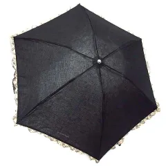 バーバリー BURBERRY 日傘 折りたたみ傘 チェック フリル 黒 ブラック