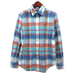 ポロ ラルフローレン POLO RALPH LAUREN リラックスフィット マドラスチェック シャツ 長袖 ブルー XS