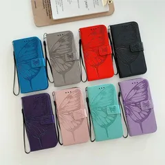 iPhone 13 Pro Max カバー 手帳型 8色 ストラップ付き 蝶々 花 フラワー おしゃれ アイホン アイフォン 13 プロ マックス ケース 携帯カバー スマホケース カード収納 スタンド機能 マグネット 耐衝撃 日常