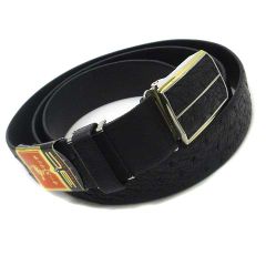 新品　未使用　オーストリッチ　エキゾチックレザー　本革　ブラック　黒　ベルト ほぼ未使用OSTRICH オーストリッチ レザー ベルト ブラック メンズ