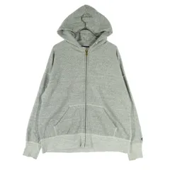 美品 GYMPHLEX ジムフレックス コットン 日本製 ワンポイントロゴ 長袖 ジップパーカー 14 グレー レディース 古着のサムネイル