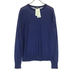 未使用 UNIQLO ユニクロ メリノウール 長袖 クルーネック セーター L ブルー系 レディース 古着