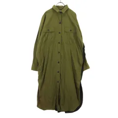 ZARA ザラ バイカラー 長袖 シャツワンピース M-L カーキ レディース 古着