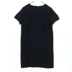 美品 UNTITLED アンタイトル 半袖 膝丈ワンピース 2 ブラック フォーマル レディース 古着