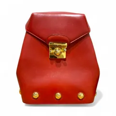 Salvatore Ferragamo (サルヴァトーレフェラガモ) シューズマークボタン レザーリュック AN 215207 レッド ーのサムネイル