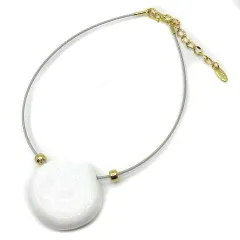 ヒロココシノ HIROKO KOSHINO ニッコー NIKKO コラボ ボーンチャイナ セラミック トップ ネックレス ホワイト 2025SS