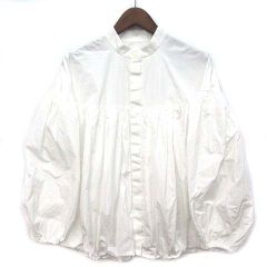 ヨリ yori バルーン ブラウス バンドカラー ボリュームスリーブ 長袖 38 極美品 人気 ヨリ yori バルーンスリーブ ブラウス シャツ ピンク