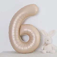【ナンバー6】 　【くすみピンク】 ナンバーバルーン　数字 風船 お誕生日 記念日 飾付け 祝い
