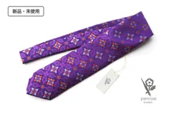 新品 ペンローズ ロンドン penrose london フラワー柄シルクネクタイ 01 パープル