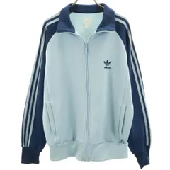 adidas アディダス トレフォイルロゴ ジャージジャケット L ブルー系 メンズ 古着