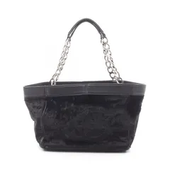 シャネル CHANEL トートバッグ ブラック レザー レザー ココマーク チェーンハンド レディース Used B