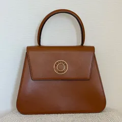 【美品】CELINE セリーヌ ヴィンテージ サークルロゴ レザー ワンハンドル ハンドバッグ レディース ブラウン系 Vintage Handbag Brown 22417