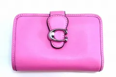【225097】COACH コーチ  タビー ミディアム ウォレット レザー 二つ折り財布 C金具 CA193 ピンク