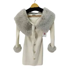 リップサービス LIP SERVICE ファーオフショルボタンニットワンピース レディース JPN：S 