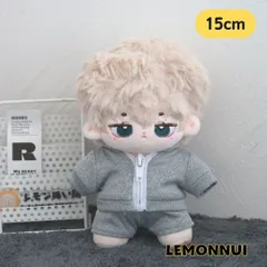15cm ぬい服 着せ替え ジャージ セットアップ グレー ぬい活 推しぬい 綿人形 棉花娃娃 ちびぬい服 ちびぐるみ コットンドール 綿人形 cotton doll-E105のサムネイル