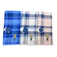 ポロ　ラルフローレン ハンカチタオル　３枚セット ハンドタオル ハンカチ　ミニタオル　ホワイト　ポロベア　POLO RALPH LAUREN ベア くま コットン　100％　ピンク　ネイビー チェック レディース　メンズ 20代 30代 40代 50代 60代