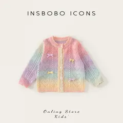 【子供服】女の子ニットカーデ春新作キッズかわいい