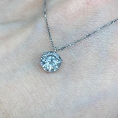 Pt850 ダイヤモンドネックレス 0.4ct 一粒ダイヤ プラチナ シンプル 