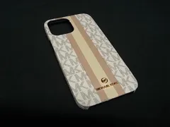 MICHAEL KORS マイケルコース PVC×レザー iPhone 13ProMax 対応 アイフォンケース スマホケース アイボリー系×ベージュ系 DM5680