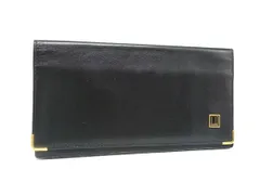 ■美品■ dunhill ダンヒル レザー 二つ折り 長財布 ウォレット 札入れ 紳士 ビジネス メンズ ブラック系 DM4837