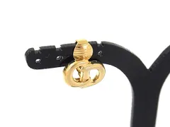 ■美品■ ChristianDior ディオール ヴィンテージ CDロゴ 片耳のみ クリップ式 イヤリング アクセサリー ゴールド系 DM5942